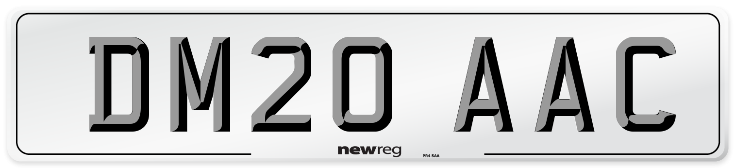 DM20 AAC Number Plate from New Reg
